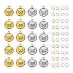 10pcs Gold Plated Stainless Steel Charms + 10pcs Steel Color Butterfly Charm Pendant Bulk with 40pcs Jump Rings - color: Butterfly Gold Silver