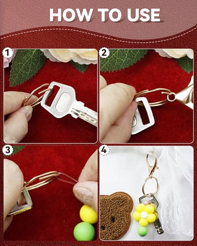 325PCS FIVEIZERO Keychain Making Kit - Keychain Clips with Key Ring, Lobster Claw Clasp, Swivel Snap Hook, Jumprings & Extender Chain for Crafts, DIY Projects & Purse Making Supplies (Gold) - color: gold