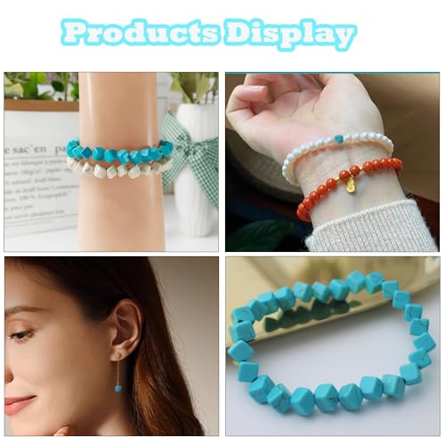 PAMIR TONG 6mm Turquoise Square Beads Bulk for Jewelry Making 300pcs Natural Stone Cube Space Beads for Lanyard, Garland Keychain, DIY Handmade Craft, Necklace, Bracelet Supplies - color: Turquoise Square