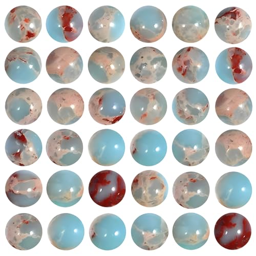 100pcs Natural Stone Beads 8mm Blue Imperial Jasper Round Genuine Real Stone Beading Loose Gemstone Hole Size 1mm DIY Charm Smooth Beads for Bracelets Necklaces Earrings Jewelry Making Crafts - color: Blue Imperial Jasper