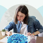 QPIXVB Blue Beads,1100PCS Pony Beads,Small Cute Circle Bead for Crafts Bracelets,Bulk Plastic Pony Bead for Jewelry Making,Necklace Keychain Charms Making Supplies - color: blues beads