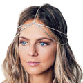 Yean Gold Sequins Head Chain Bohemian Hair Jewelry Headpiece Forehead Band Festival Headband Accessories for Women - color: Silver