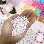 500PCS 4x7mm Acrylic Star Beads for Friendship Bracelets Jewelry Making, White Round Flat Acrylic with Colourful Pentastar Beads for DIY Crafts Bracelets Necklaces Key Chains Phone Lanyard - color: Five-pointed star(colourful on white)