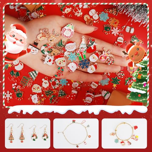 352 Pcs Assorted Charms for Jewelry Making,Mixed Enamel KC Gold Alloy Letter Pendants,Wholesale Bulk Jewelry Charms for DIY Necklace Bracelet Earring and Crafting - style: A5:Xmas Charms-60pairs