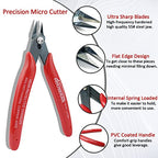 2-Piece Mini Pliers Set – 5" Needle Nose Pliers & Flush Wire Cutters, High-Carbon Steel, Spring-Loaded, Anti-Rust Coating, Jewelry & Electronics Repair, Zip Ties, Crafts