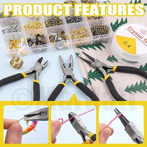 Mardatt Jewelry Making Supplies Kit: 1468Pcs Including Pliers, Wires, Jump Ring Opener, Tweezers & Accessories for Jewelry Making & Repair - size: No.7-1468Pcs