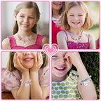 180 Pcs Charm Bracelet Making Kit for Girls, Unicorn Mermaid Crafts Gifts Set Charm Bracelets Kit DIY Arts & Crafts Making Supplies with Beads, Pendant, Bracelets, Necklace Cords Gift for Teens Girls