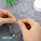 Craftdady 2Pcs 925 Sterling Silver Toggle Clasp T Bar Round Buckle Closure End Clasps for DIY Bracelet Necklace Jewelry Making - color: 925 Sterling Silver, 2 Sizes