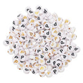 HARFINGTON 200 Pcs 4x7mm Acrylic Letter Beads, Round White Alphabet Beads Letter P, Alphabet Spacer Beads for Jewelry Making Bracelets Necklaces - style: Letter P