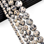 Natural Matte Gemstone Round Spacer Beads (4mm, Dalmation Jasper) - color: Dalmation Jasper, size: 4mm