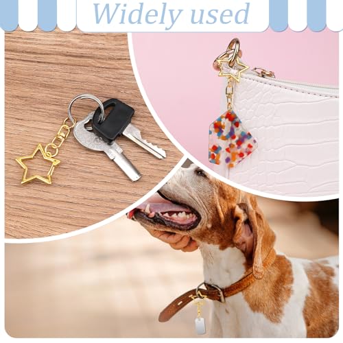 50 Pcs Star Lobster Claw Clasp Star Keychain Clip Gold Star Shaped Spring Snap Keychain with Chain Hanging Buckle and Open Jump Ring for DIY Crafts Jewelry Making Keychains(Gold) - color: Gold
