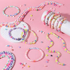 Elecrelive 10 Strands Flat Round Pearlized Clay Beads 6mm Heishi Spacer Beads Colorful Polymer Clay Bracelet Kit for Chocker Necklace Earring DIY Crafts - color: Mix 10 Colors