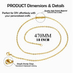 24 Pack Necklace Chains Gold Plated Stainless Steel Cable Chain Necklace Bulk for Jewelry Making, 18 Inches - color: 18 Inches, Gold Color