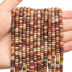 BONNY BOXX 1 Strand (150PCs) Natural 2 * 4mm Picasso Red Turquoise Rondelle Beads, Natural Abacus Disk Stone Beads Loose Spacer Gemstone for DIY Bracelet Necklace Jewelry Making - color: Picasso Red Turquoise, size: 2*4MM