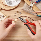 Pandahall 1Pcs Carbon Steel Crimper Pliers Crimping Tool Jewelry Wire for Crimp Beads Jewelry Making (Red)