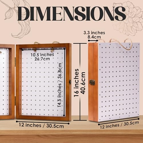 Tapeera Folding Peg Board Display Stand For Vendors 40 Hooks Included - Jewelry Display For Craft Show - Tabletop Pegboard Earring Display For Vendor Event - Bracelet Display Rack For Selling Keychain