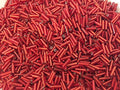 Czech Bugle Beads 40 gr / 1.4 oz Glass Tube Size #3 7mm (Red Silver Lined) - color: Red Silver Lined
