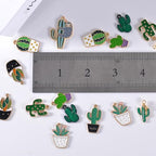 Bulk Gold Enamel Charms for Jewelry Making, Colorful Metal Charms Pendant for Bracelet Necklace and Crafting - color: Cactus Green