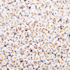 1000Pcs Acrylic Number Beads Round Number Round Beads 4x7mm Mixed Number Beads, for Jewelry Bracelets Necklaces Key Chains Making (White-Gold) - color: White-Gold