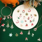SANNIX 110Pcs/55 Pairs Holiday Charms, Thanksgiving Fall Halloween Christmas Charm for Jewelry Making, Assorted Gold Enamel Charm Pendants for Bracelet Necklaces Earrings Craft Supplies - style: Holiday Charms