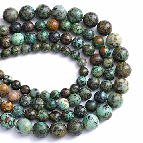 6mm 60pcs Natural Stone Green African Turquoise Spacer Loose Beads for Jewelry Making DIY Bracelet Necklace - color: African Turquoise, size: 6mm