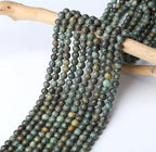 Natural Indian Turquoise Beads 100Pcs 8mm Crystal Beads Green Loose DIY Round Stone Bead for Bracelet Necklace Earrings Making - color: C-Indian Turquoise, size: 100pcs
