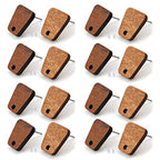 DoreenBeads 30Pcs Natural Wooden Stud Earrings Posts with Loop for Jewelry Making- Trapezoid Wood Earring Posts with Ear Backs for Women DIY Earring Making Personalized Jewelry Findings - color: Trapezoid