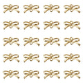 FASHEWELRY Golden Bow Connector Charms Bulk, Christmas Bowknot Link Charms, Infinity Links Geometric Hollow Bezel Pendants for Earring Bracelet Necklace Keychains Jewelry Making - color: Light Gold-Bowknot
