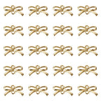 FASHEWELRY Golden Bow Connector Charms Bulk, Christmas Bowknot Link Charms, Infinity Links Geometric Hollow Bezel Pendants for Earring Bracelet Necklace Keychains Jewelry Making - color: Light Gold-Bowknot