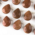 Cherry Blossom Beads Goldstone 12x15mm Faceted Top-drilled Teardrop Beads - 12 pcs/ 8 Inch Strand - color: Goldstone