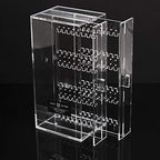 Isaac Jacobs 2 Drawer Acrylic Earring Holder, Jewelry Organizer Case (Holds up to 48 Pairs)