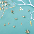 SUNNYCLUE 1 Box 10 Styles Real 18K Gold Plated Ocean Theme Charms Sea Animal Charms Shell Starfish Dolphin Fish Tortoise Dangles Bulk for DIY Earring Necklace Bracelet Jewelry Making - color: 18k Gold Plated 20pcs Charms