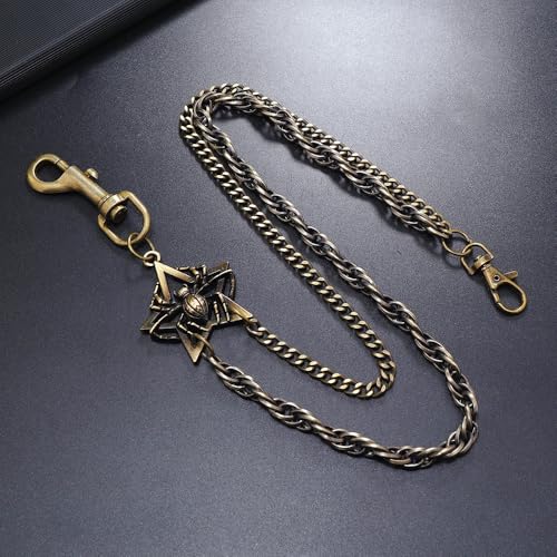Layered Punk Pants Chain for Men Women, Gothic Hip Hop Jean Chain Wallet Chain Biker Trouser Chain, Goth Emo Fashion Keychain Accessories - color: 2L-Spider Chain