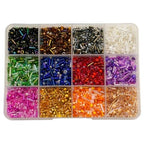 Jabrand 12 Colors Seed Beads and Bugle Beads Kit, 120g/6000pcs Mixed Craft Glass Beads for Bracelets Jewelry Making Clothing DIY