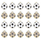 20PCS Sports Charms Enamel Basketball Baseball Pendant Charms for Jewelry Making Rhinestone Ball Game Softball Charms for Necklace Bracelet Earrings DIY Crafts - color: Set 2