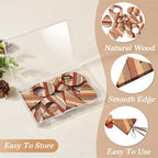 Beadthoven 12pcs/6 Pairs Natural Wood Charms DIY Earrings Pendants Colorful Striped Dark Red Rustic Wooden Pendants Mix Wood Pieces for DIY Jewelry Making Bohemian Earrings Necklace Accessories - color: Dark Red Brown