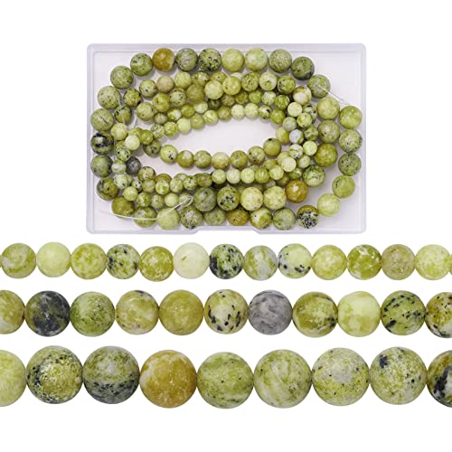 Craftdady 3 Strands Natural Gemstone Beads 6-10.5mm Undyed Yellow Turquoise Jasper Round Beads Energy Healing Power Stone Beads for DIY Bracelets Necklaces Jewelry Crafts, About 146Pcs - color: Yellow Turquoise Jasper