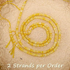 2 Strands (300PCs) Yellow Jade Rondelle Beads, 2 * 4mm Gemstone Loose Spacer Abacus Disk Beads for DIY Bracelet Necklace Earrings Jewelry Making, Craft Supplies Beading Kit - color: Yellow Jade, size: 2*4MM