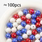 16mm Acrylic Beads 100pcs Chunk Bubblegum Bead Beads for Pens for Necklace Jewelry Bracelets DIY Crafts Making (bluered) - color: bluered
