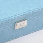 Jewelry Boxes 10 x 10 Inches 2-layer Handle Necklace Holder Organizer Jewellery Women Rings Storage Display Girls Earrings Case Lockable Jewelry Tray Blue GY641 (Blue, 2 Layer (3.34" H)) - color: Blue