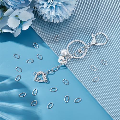 UNICRAFTALE 300 Pcs Stainless Steel Open Jump Rings 10x6mm Oval Jump Rings Open Rings for Jewelry Making DIY Craft Earring Bracelet Pendant Choker Jewelry Making Findings and Key Ring Chain - size: 10mm