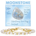 Farfume Crystal Bracelet Beaded Bracelets 4mm Natural Stone Beads Gemstone Handmade Jewelry Valentine's Day Gifts - color: Moonstone-Intuition & Balance