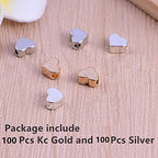 200 Pcs Heart Shape Spacer Beads Small Hole Metal Spacer Beads for Making Bracelet Necklace Earring Accessories DIY Handmade Craft (100 Gold+100 Silver) - color: 100 Gold+100 Silver