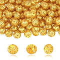 TOAOB 100pcs Gold Spacer Beads 6mm Filigree Hollow Ball Beads Round Metal Loose Beads for DIY Crafts Bracelets Necklaces Earrings Jewelry Making - color: Gold, size: 6mm