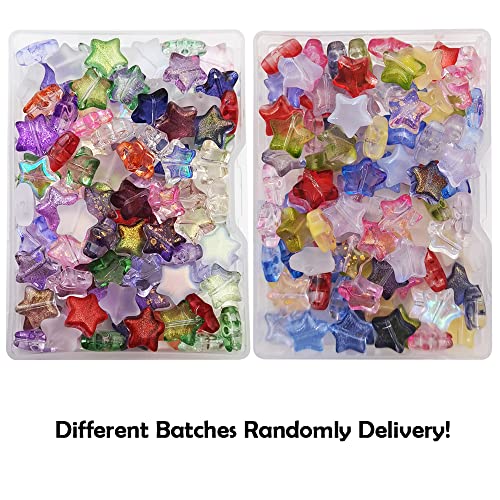INSPIRELLE 100pcs Star Crystal Glass Spacer Beads for Jewelry Bracelet Necklace Making, 9.5mm - color: Stars