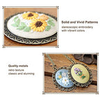 ZOCONE 4 Packs Embroidery Necklace Kits, Embroidery Pendant Kit Mini Cross Stitch Kit with Hoop, Necklace, Pendant, Stamped Pattern Cloth, Instructions, etc., Embroidery Kits for Adults - color: 4 Packs-C