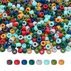 Amaney 1000Pcs Pony Beads 6x9mm Mixed Colors Earth Tone Acrylic Beads for Making Bracelet Hair Braids Crafts - color: Earth