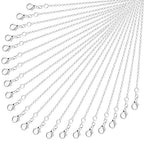 Necklace Chain Bulk for Jewelry Making, Cridoz 36 Pack Jewelry Chain Silver Plated Necklace Chains for Jewelry Making, 1.2 mm (24 Inches) - size: 24 Inches