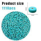 Turquoise Heishi Beads Bulk for Jewelry Making - 1110pcs 2x4mm Small Natural Semi-Precious Gemstone Disc Rondelle Spacer Loose Beads for Necklace, Bracelet, Earring & DIY Handmade Crafts - color: Turquoise Heishi 2*4mm