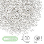 UNICRAFTALE About 1000Pcs 925 Sterling Silver Plated Rondelle Spacer Beads Round Crimp Beads Tiny Crimps Beads Brass Beads Metal Beads Findings for DIY Bracelet Necklace Jewelry Making Hole 1.2mm
